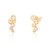Zeyna C.Z Circles Stud Earrings - Gold