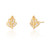 Zeyna C.Z Leaf Stud Earrings - Gold