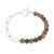 Marta Tiger Eye T-Bar Bracelet - Silver