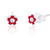 Flower Stud - Red  (3 pair pack )