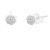 Flower Stud - White  (3 pair pack )