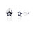 Black Star Stud  (3 pair pack )
