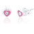 Pink Heart Stud  (3 pair pack )