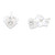 White Heart Stud  (3 pair pack )