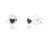 Heart Stud - Black (3 pair pack )