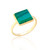 Liga Square Malachite Ring - Gold