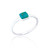 Liga Small Square Turquoise Ring - Silver