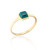 Liga Small Square Malachite Ring - Gold