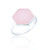 Liga Hexagon Rose Quartz Ring - Silver