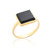Liga Square Onyx Ring - Gold