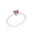 Ticia Ruby C.Z Devil Horn Heart Ring - Silver