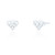 Orna C.Z Heart Stud Earrings - Silver