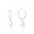 Muriel Pearl Hoop Earrings - Silver