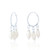 Muriel Triple Pearl Hoop Earrings - Silver