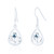 Maili Sapphire C.Z Thistle Drop Earrings - Silver