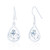 Maili Aquamarine C.Z Thistle Drop Earrings - Silver