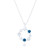Isabelle Sapphire C.Z & Pearl Pendant & Chain - Silver