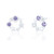 Isabelle Amethyst C.Z & Pearl Star Earrings - Silver
