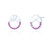 Scarlett Ruby C.Z Heart Stud Earrings - Silver