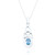 Meabh Aquamarine C.Z Trinity Pendant & Chain - Silver