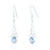 Treasa Aquamarine C.Z Trinity Drop Earrings - Silver