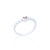 Annie Pink C.Z Girls Heart Bead Ring - Silver (5 PACK)