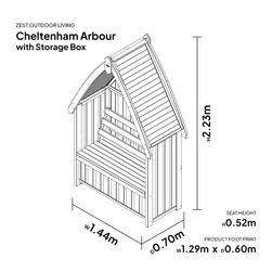 Cheltenham Garden Arbour with Storage Box