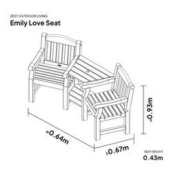 Emily Garden Love Seat | Companion Seat