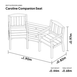 Caroline Garden Love Seat | Companion Seat
