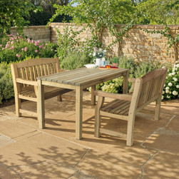 Emily 4 Seater Dining Set | Table and 2 Bench Dining Set