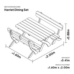 Harriet 6 Seater Dining Set | Garden Dining Set