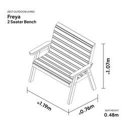 Freya 2 Seater Garden Bench