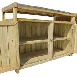 Terraza Outdoor Kitchen Double Unit open doors