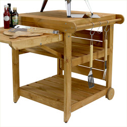 Garden BBQ Table by Zest - fold-out shelves