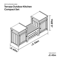 Terraza Outdoor Kitchen - Compact Set