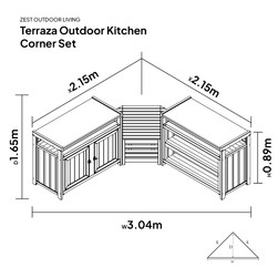 Terraza Outdoor Kitchen - Corner Set