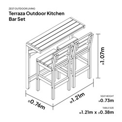 Terraza Outdoor Kitchen Bar Set