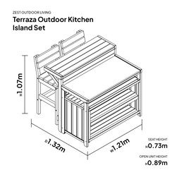 Terraza Outdoor Kitchen Island Set