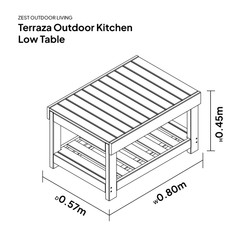 Terraza Outdoor Kitchen - Low Table