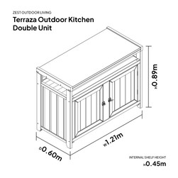 Terraza Outdoor Kitchen Double Unit dimensions