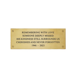 Custom Engraved Memorial Plaque & Bench - 175 × 64 mm