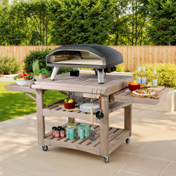 Grand Outdoor Cooking Station | Large Mobile BBQ & Pizza Oven Table main shot