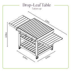 Grand Outdoor Cooking Station | Large Mobile BBQ & Pizza Oven Table dimensions