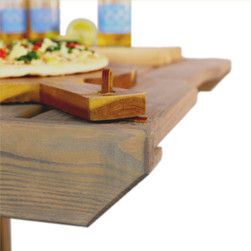 Grand Outdoor Cooking Station | Large Mobile BBQ & Pizza Oven Table wing
