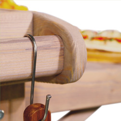 Grand Outdoor Cooking Station | Large Mobile BBQ & Pizza Oven Table rail