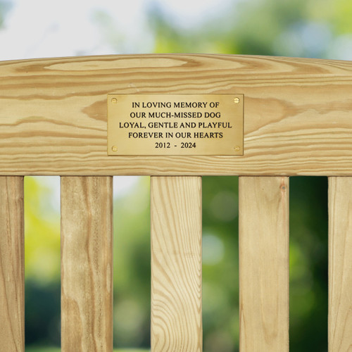 Custom Engraved Memorial Plaque & Bench - 140mm × 64 mm