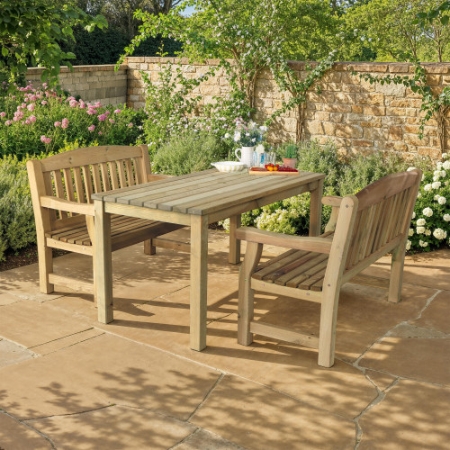 Emily 4 Seater Dining Set | Table and 2 Bench Dining Set