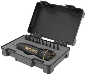 Wheeler Engineering Firearm Accurizing Handheld Torque Wrench w/10 Bits Built Set 10-65 In-Lbs Adjustment Range Rubberized Handle Phosphate-Coated S2.