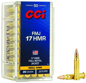 CCI.17 HMR, FMJ, 20 Grain, 50 Rounds. CCI.17 HMR, FMJ, 20 Grain, 50 Rounds.