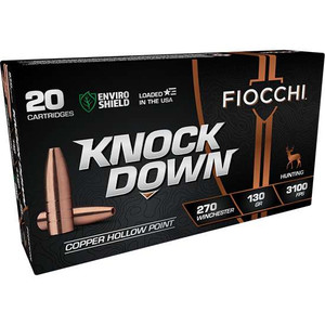 FIOCCHI KNOCK DOWN AMO LEAD FREE COPPER HP 270 WIN 130GR 20RD FIOCCHI KNOCK DOWN AMO LEAD FREE COPPER HP 270 WIN 130GR 20RD